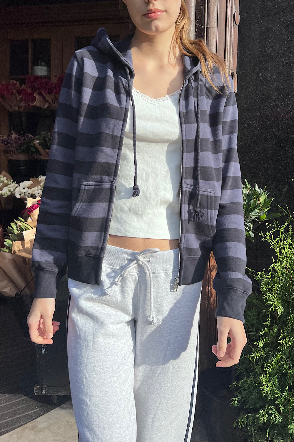 Brandy melville blue zip up sale