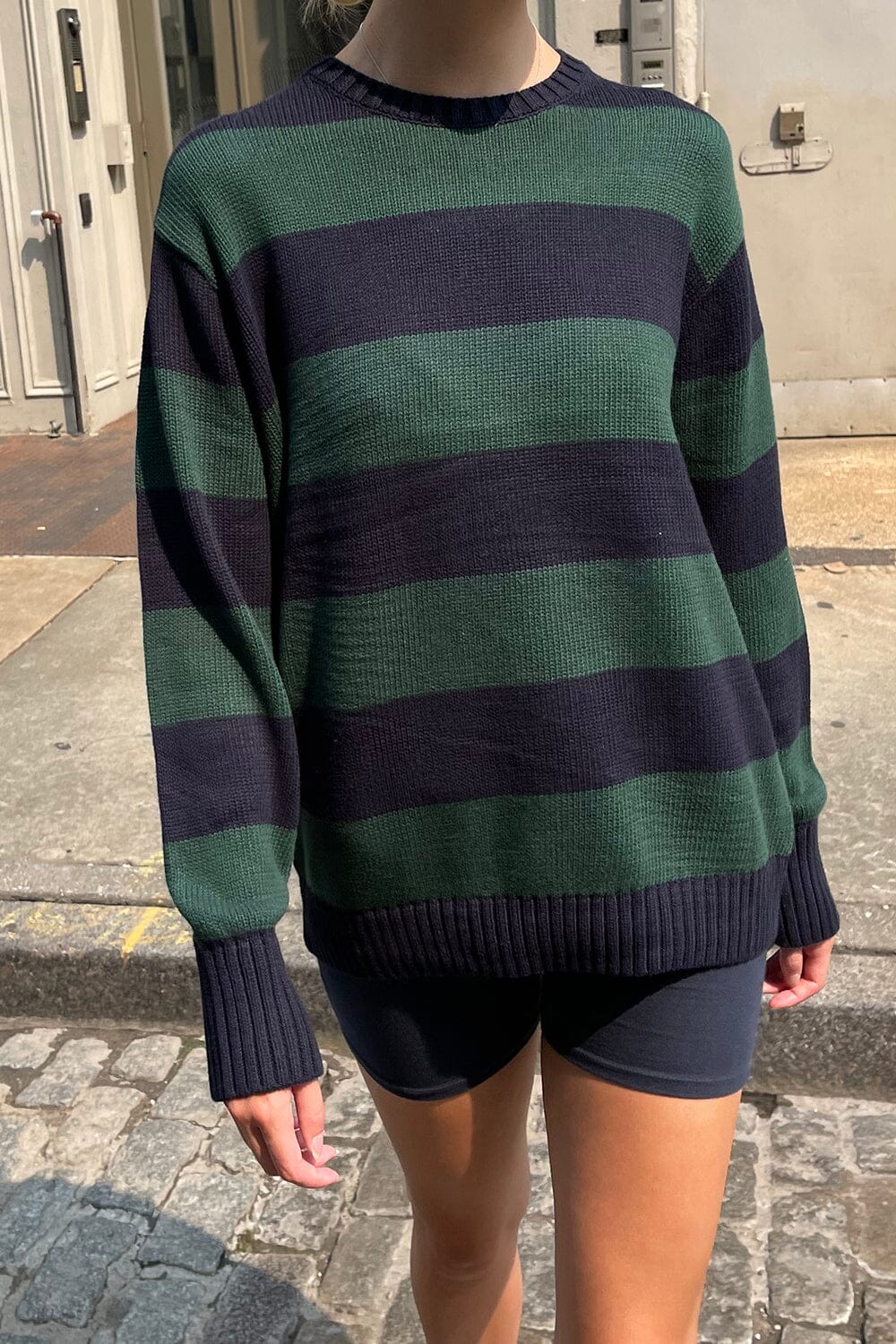 green and white striped sweater brandy melville - Main Image