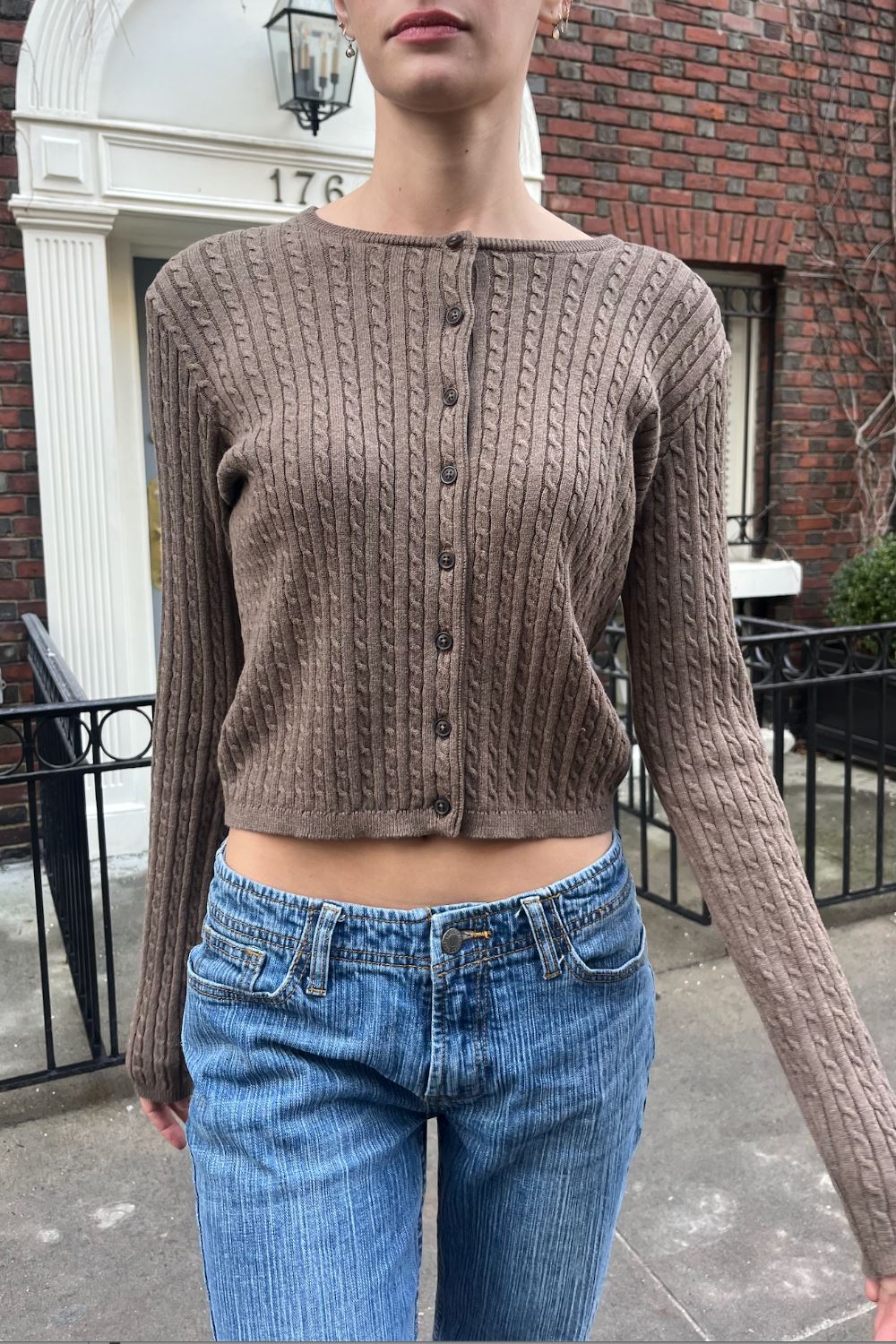 Brown Cardigan Brandy Zoe Cable Knit Cardigan