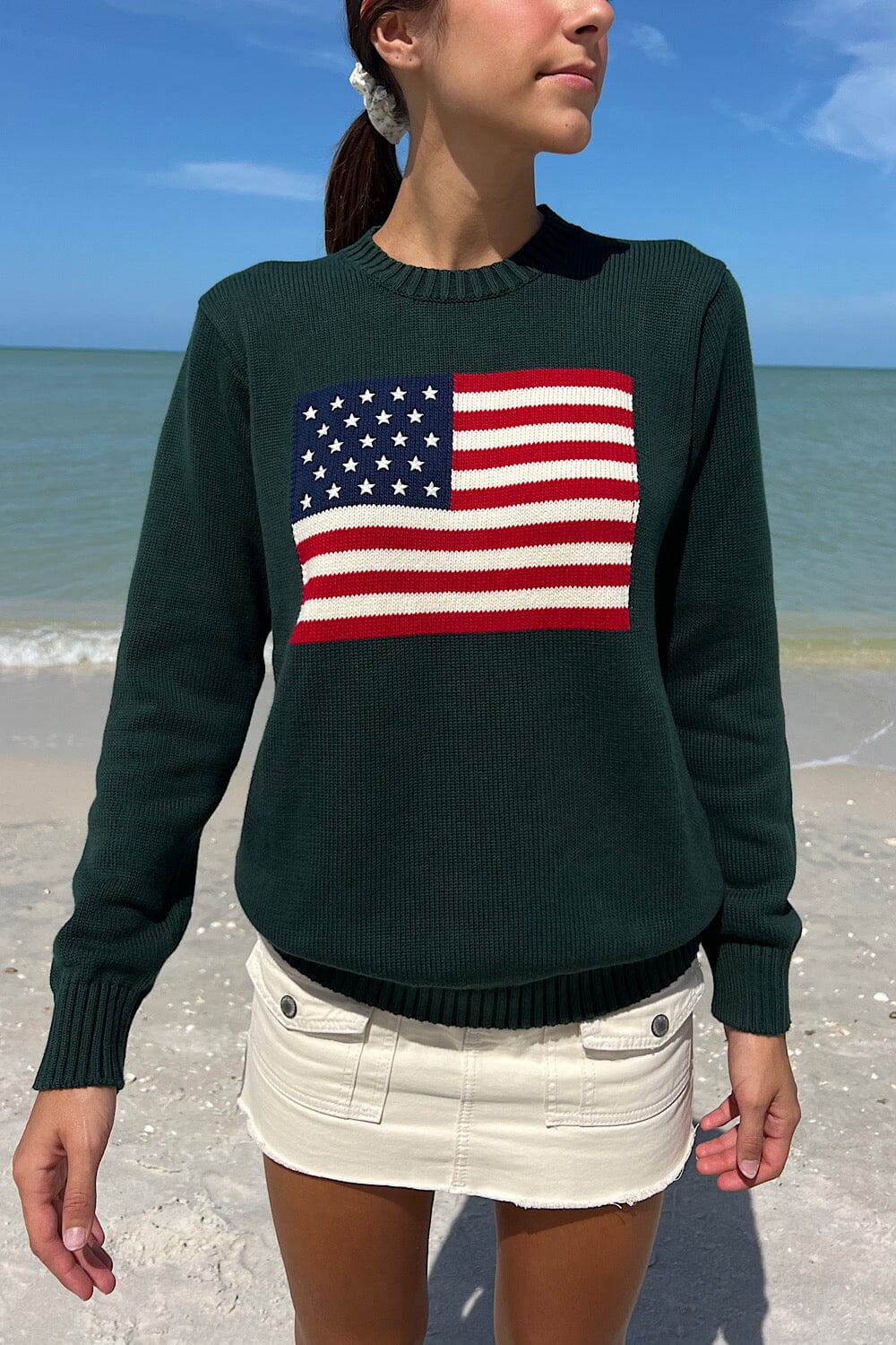 【新品タグ付き】BRANDY MELVILLE アメリカ国旗ニット Brandy Melville】UK発 Nico American 国旗 ニット セーター (Brandy