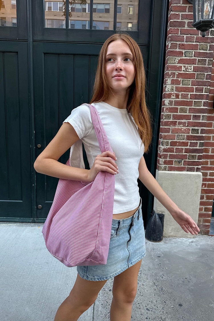 Checkered Shoulder Bag | Red And White Checkered