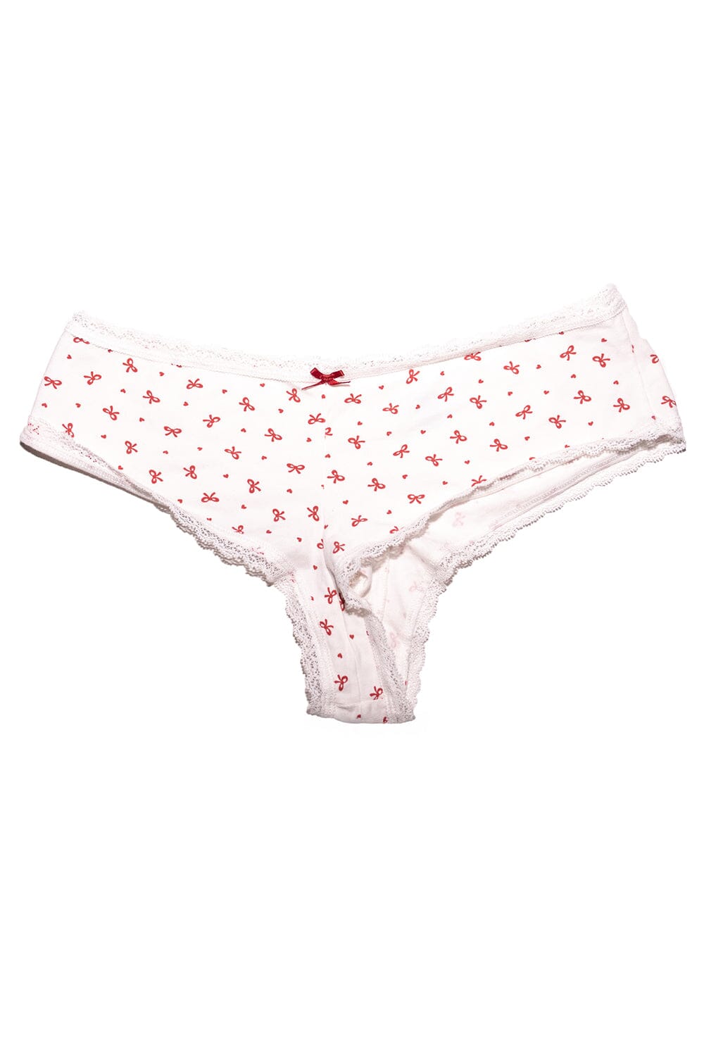 Bows & Heart Underwear | White With Red Bows And Hearts / XS/S