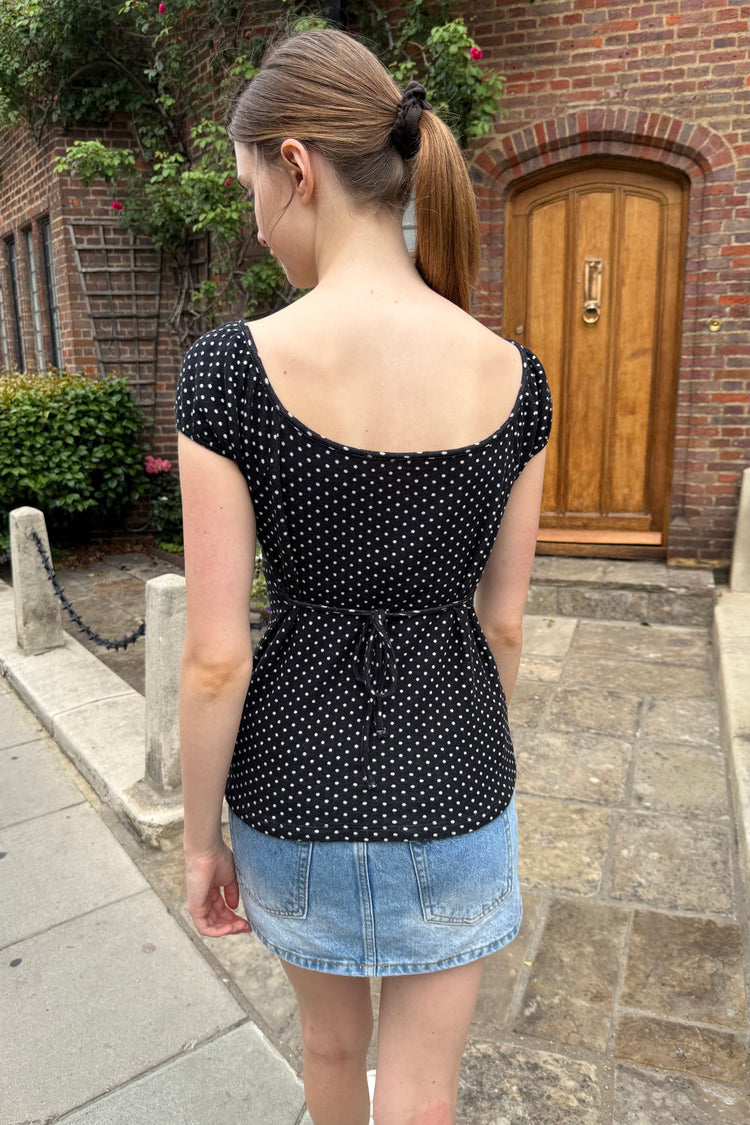 Blair Polka Dots Top | Black White Polka Dots / XS/S