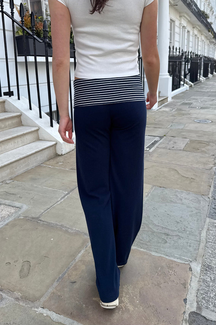 Priscilla Stripe Pants | Blue Navy / XS/S
