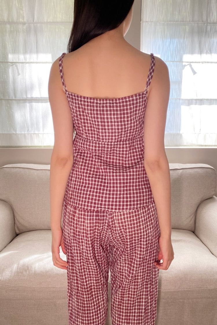 Tiffany Plaid Tank | Faded Red And White Plaid / XS/S