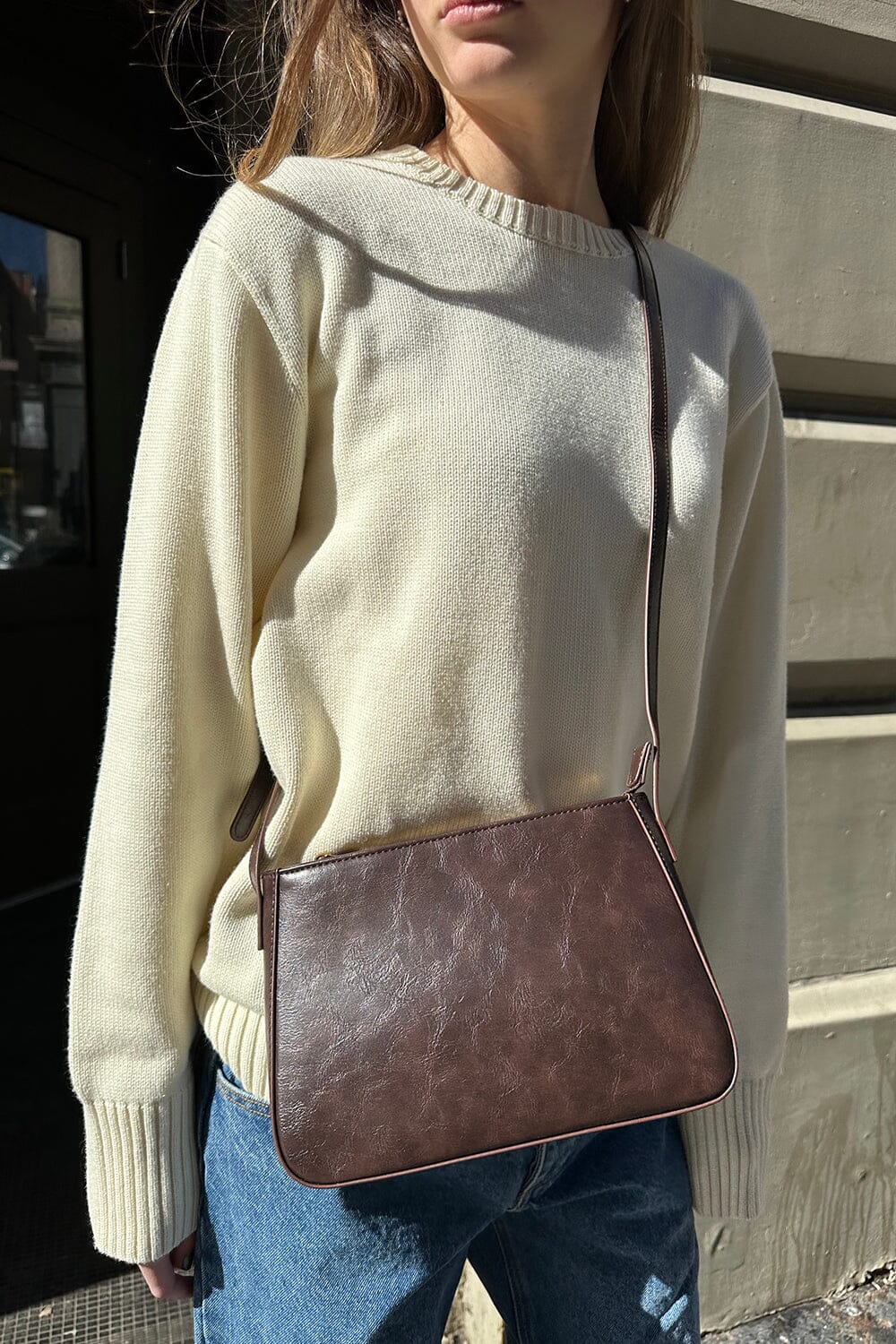 Dark Brown Faux Leather Purse – Brandy Melville Australia