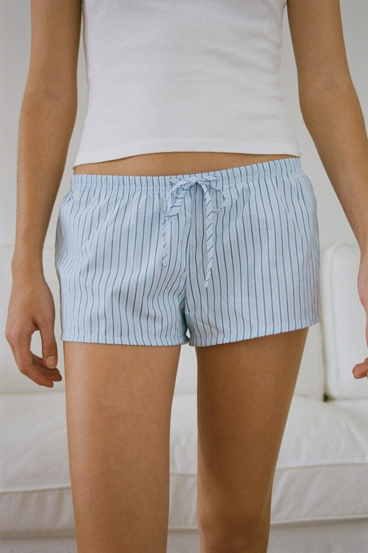 Mary Striped Pajamas | Light Blue With Faded Blue Stripes / XS/S