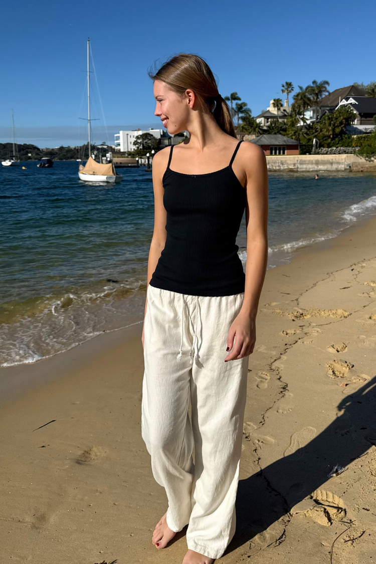 Belle Bow Tank | Black / XS/S
