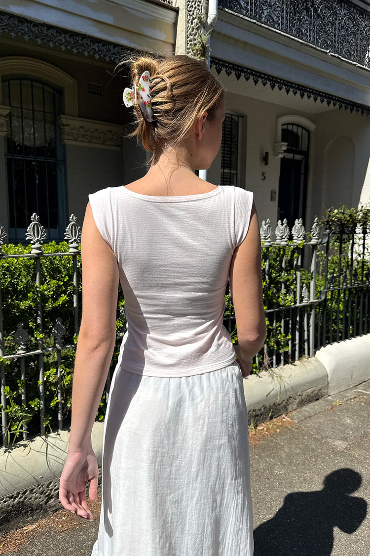 Amara Striped Tank | Light Pink White Stripes / XS/S