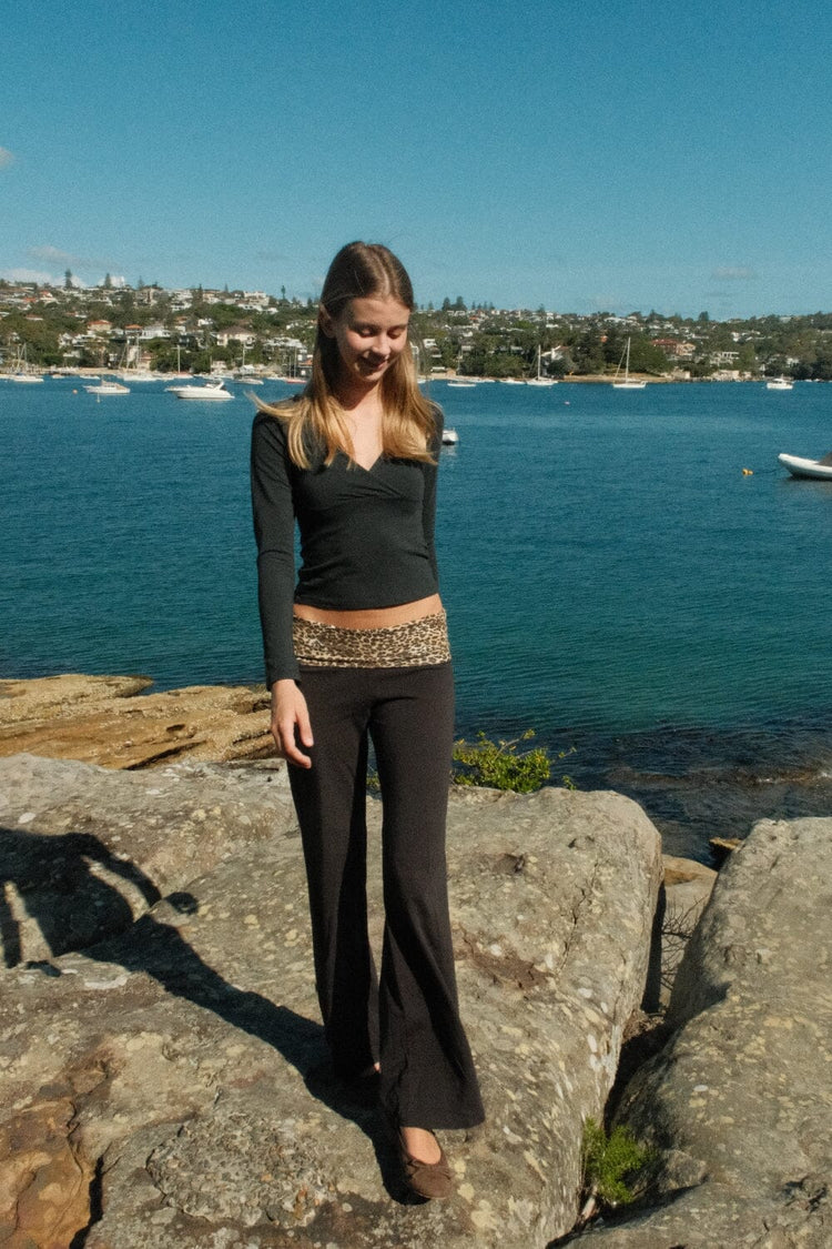 Priscilla Leopard Pants | Black / XS/S