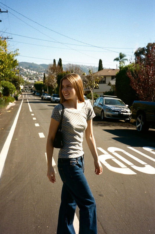 Dark Grey and Black Polka Dots / XS/S