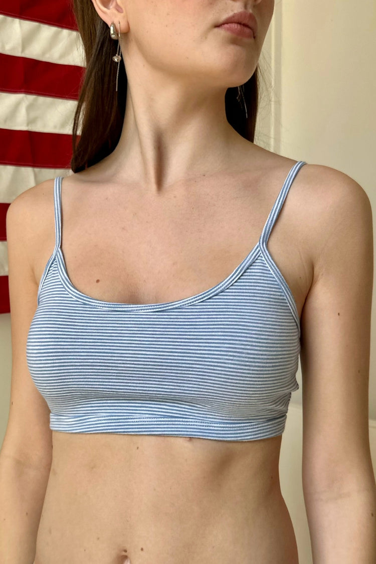 Lainey Striped Bra Top | Light Blue And White Stripes / XS/S