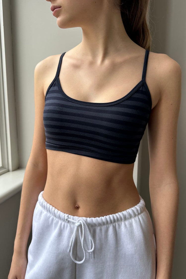 Laney Striped Bra Top | Faded Navy Stripes / XS/S