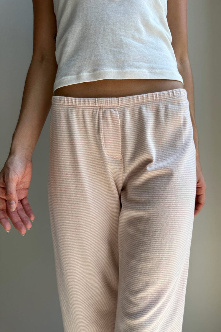 Keira Striped Sweatpants | Light Pink White Stripes / S