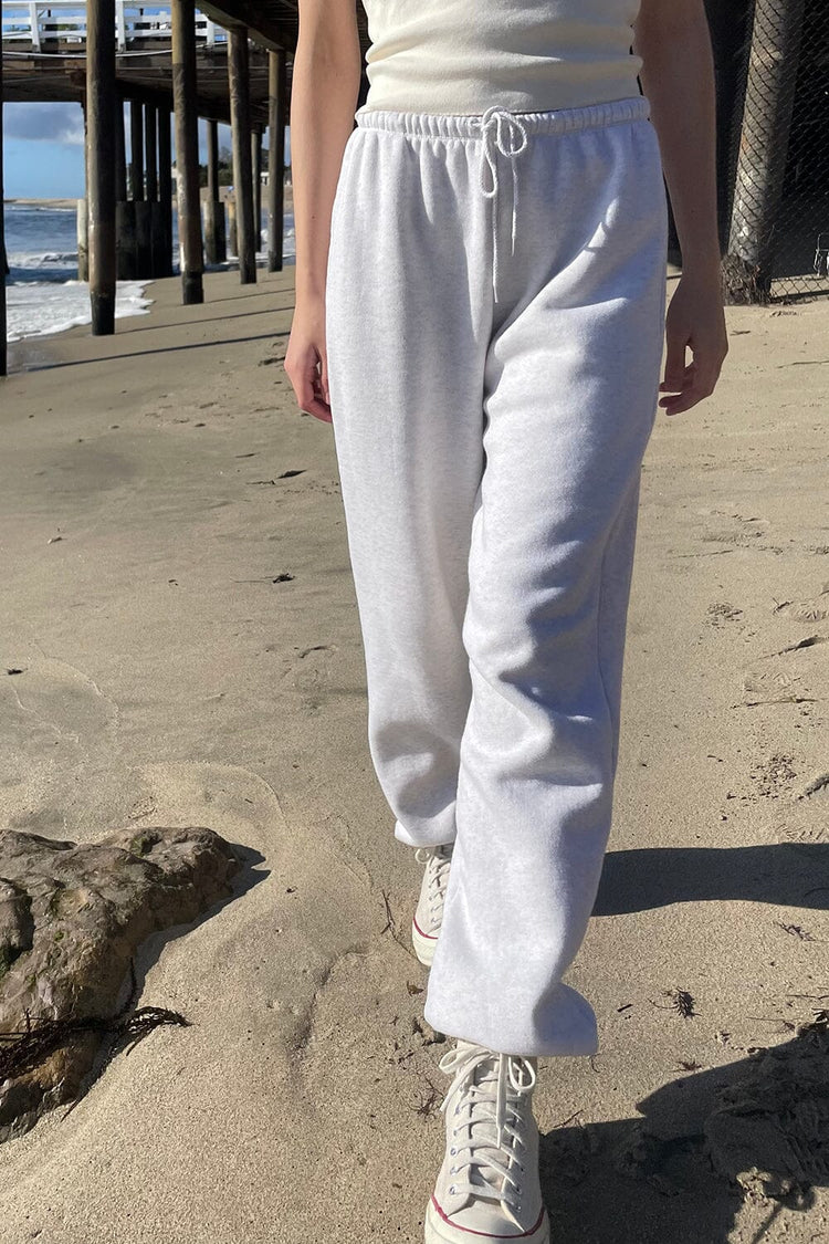 Rosa Tie Sweatpants | Heather White / S