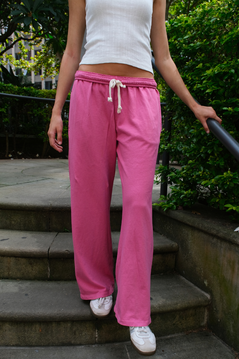 Anastasia Tie Sweatpants | Fuchsia / S/M