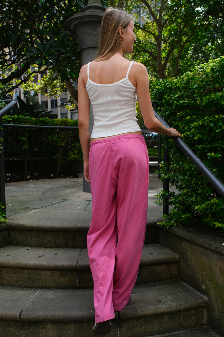 Anastasia Tie Sweatpants | Fuchsia / S/M