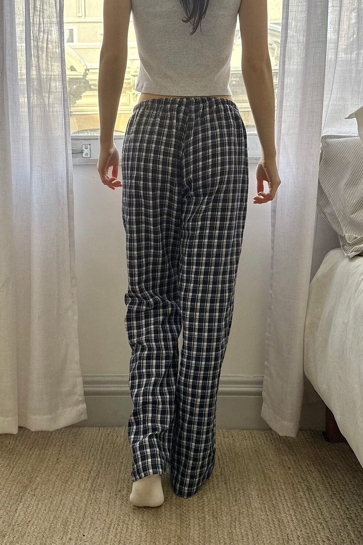 Noelia Plaid Pants | Dark Navy White Plaid / XS/S