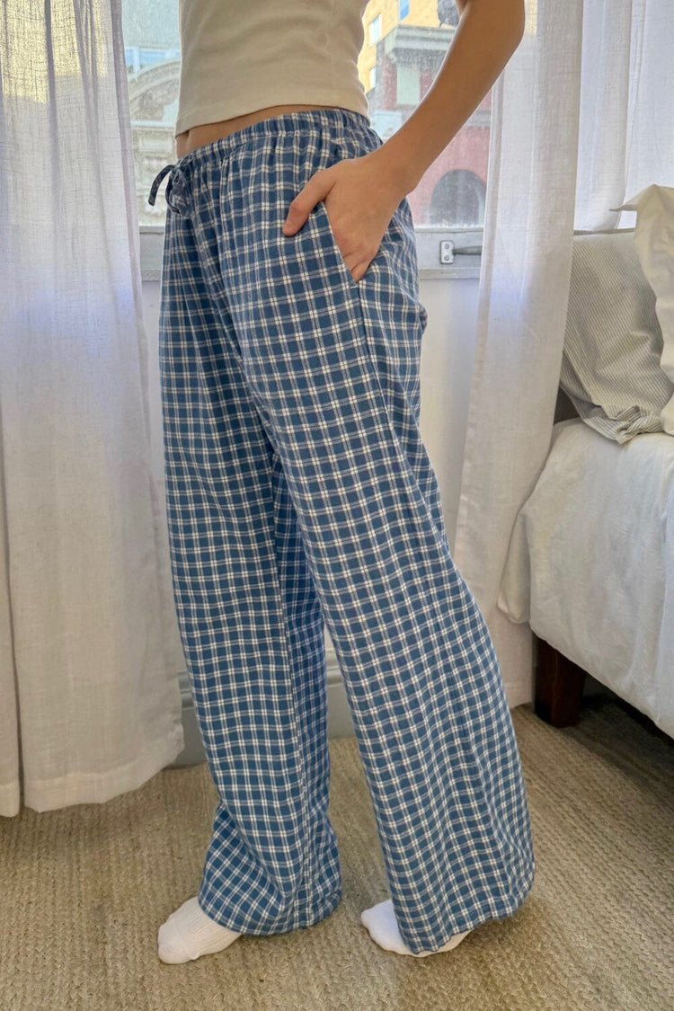 Noelia Plaid Pants | Blue And White Plaid / XS/S