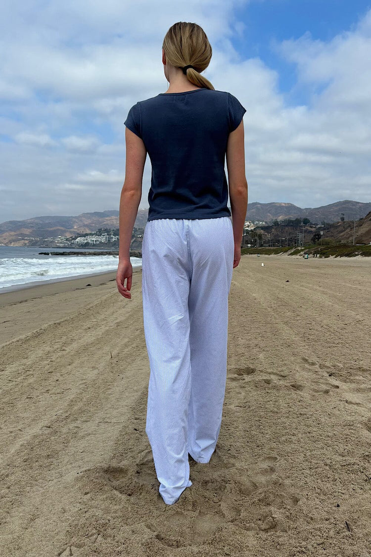 Nanda Pants | Light Blue And White Stripes / S