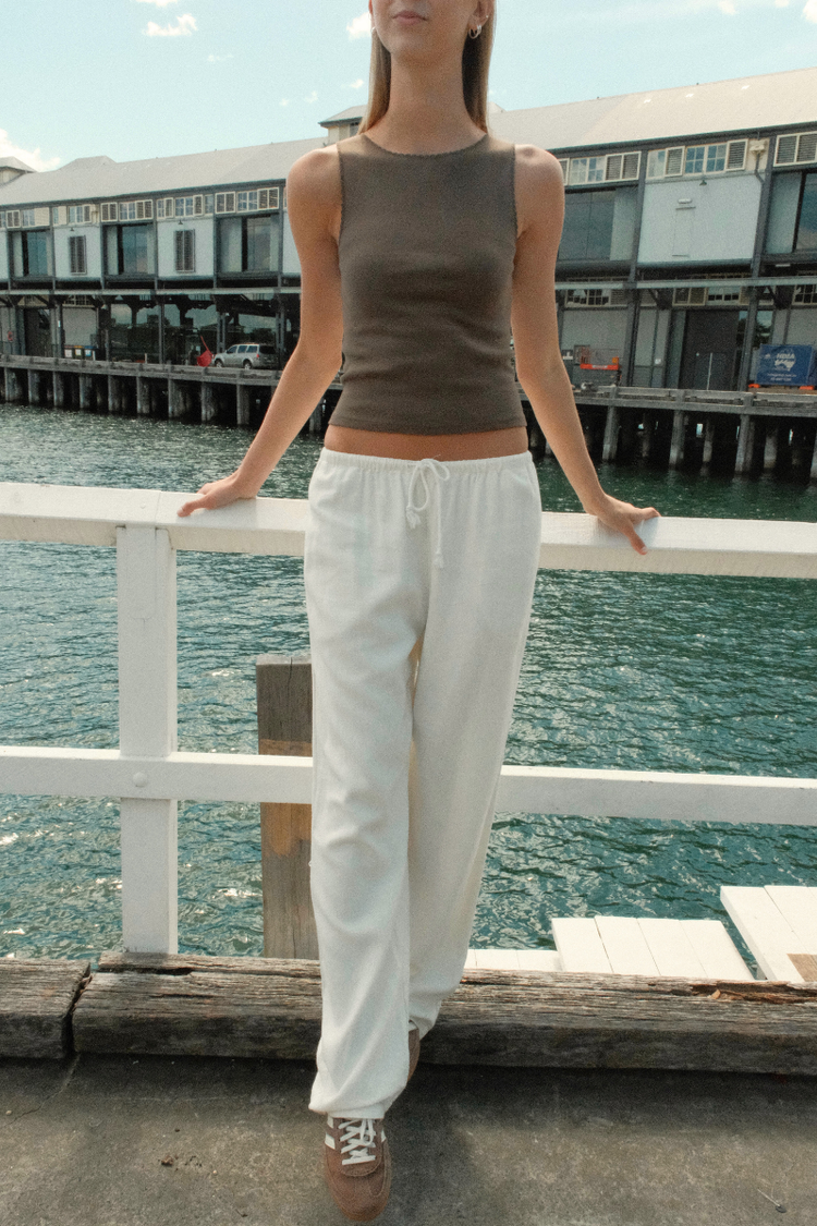 Anastasia Linen Pants | Natural White / S