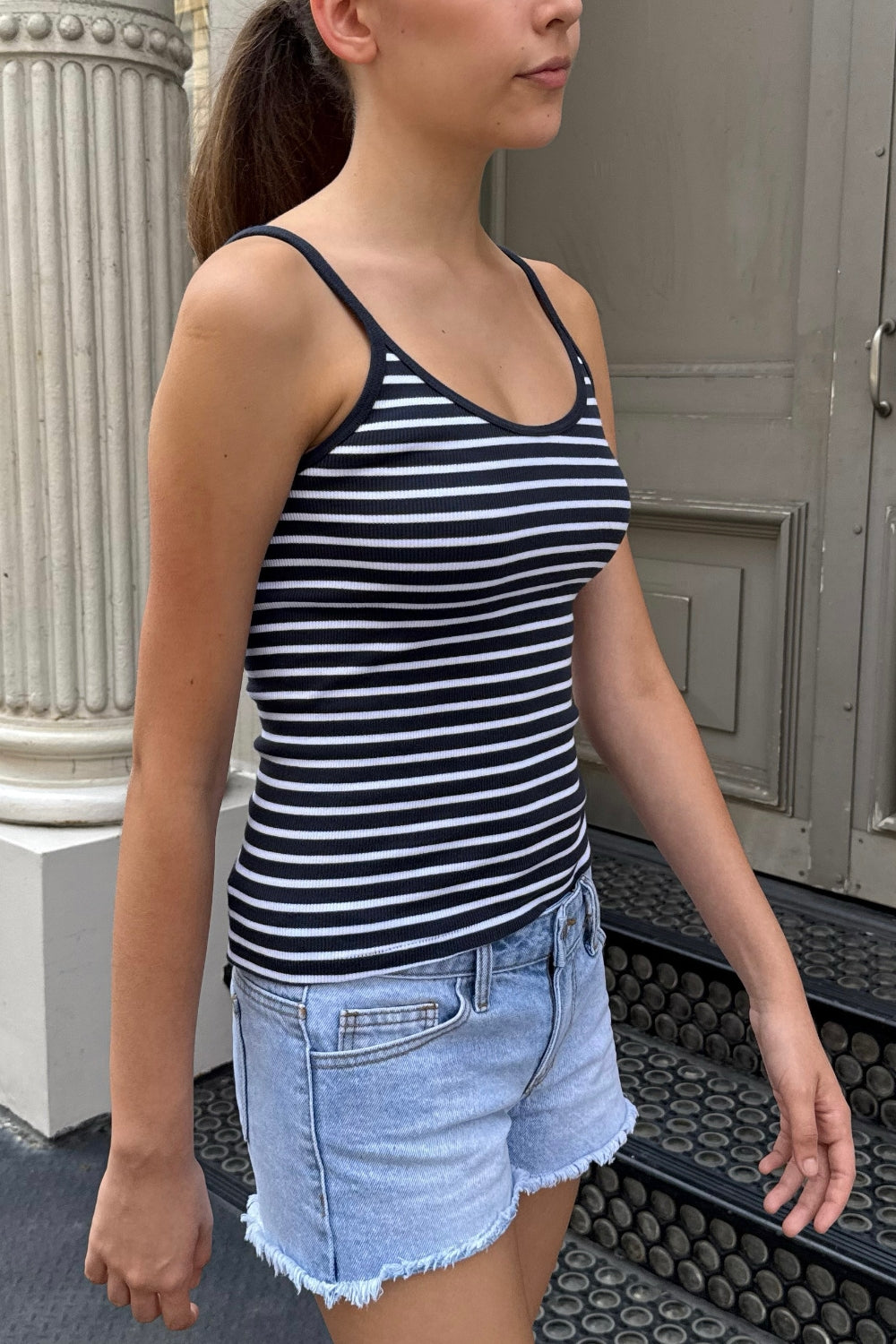 Navy Blue White Stripes / XS/S