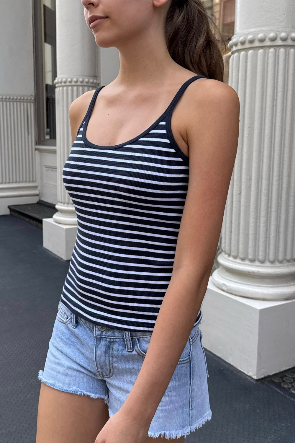 Navy Blue White Stripes / XS/S