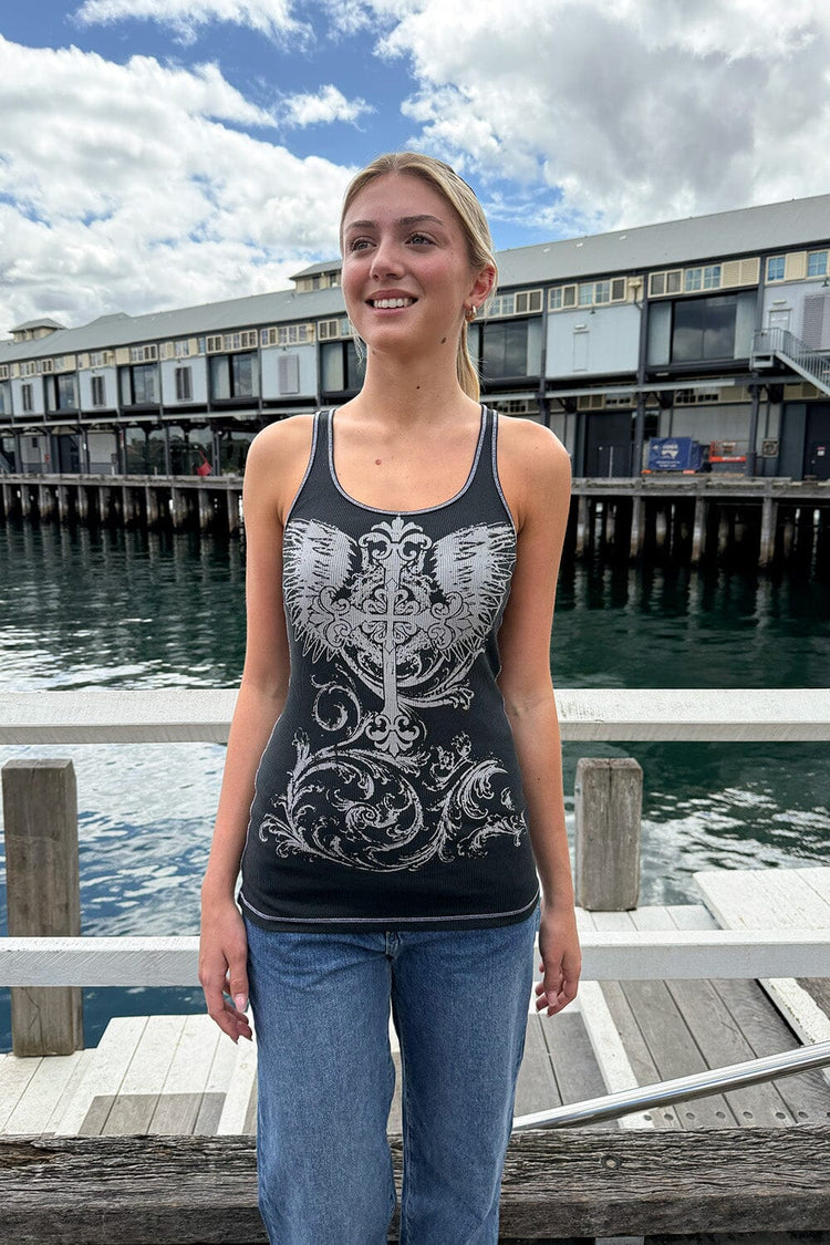 Andi Cross Wings Tank | Black / XS/S