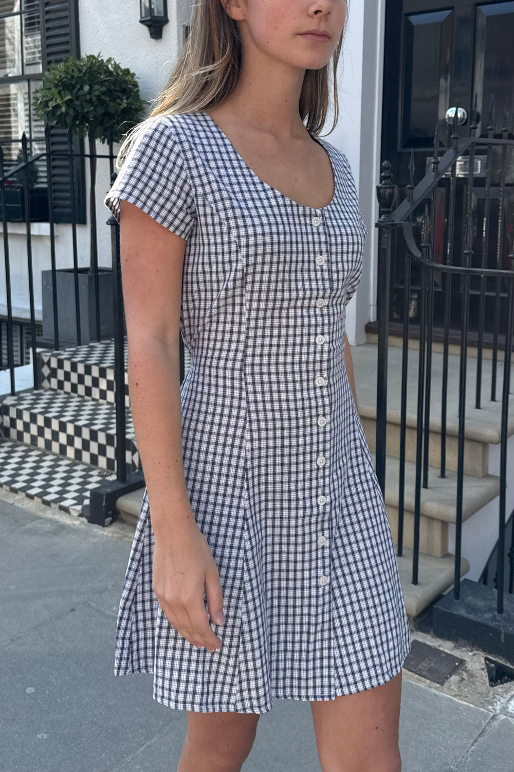 Ivie Gingham Dress | Navy Gingham / S