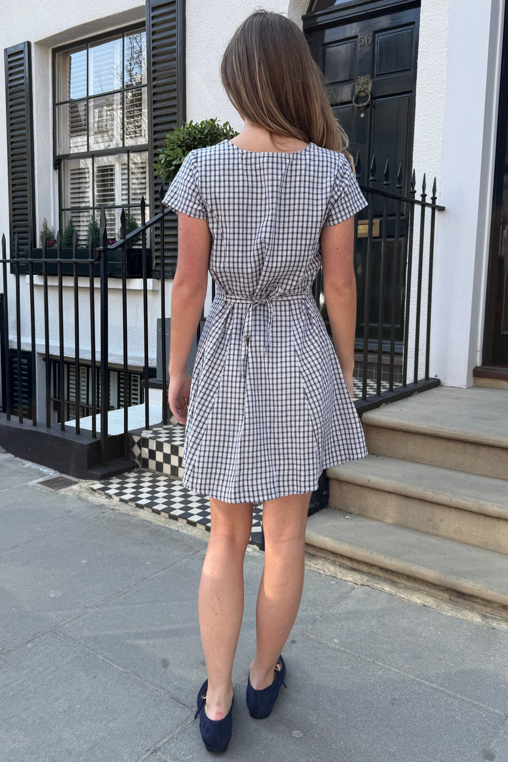 Ivie Gingham Dress | Navy Gingham / S