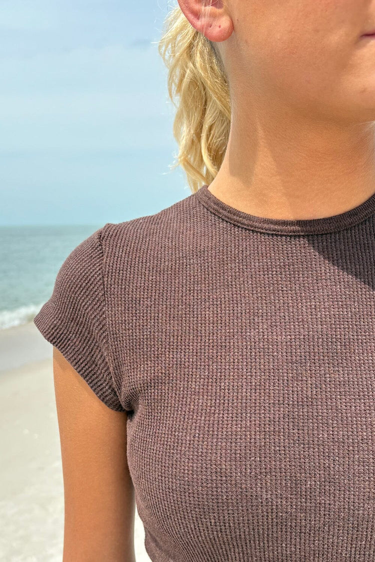 Ashlyn Thermal Top | Brown / Cropped Fit