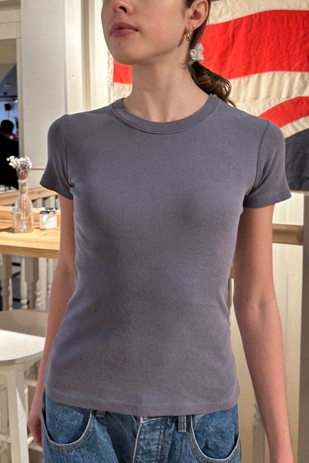 Hailie Basic Top | Faded Navy Blue / XS/S