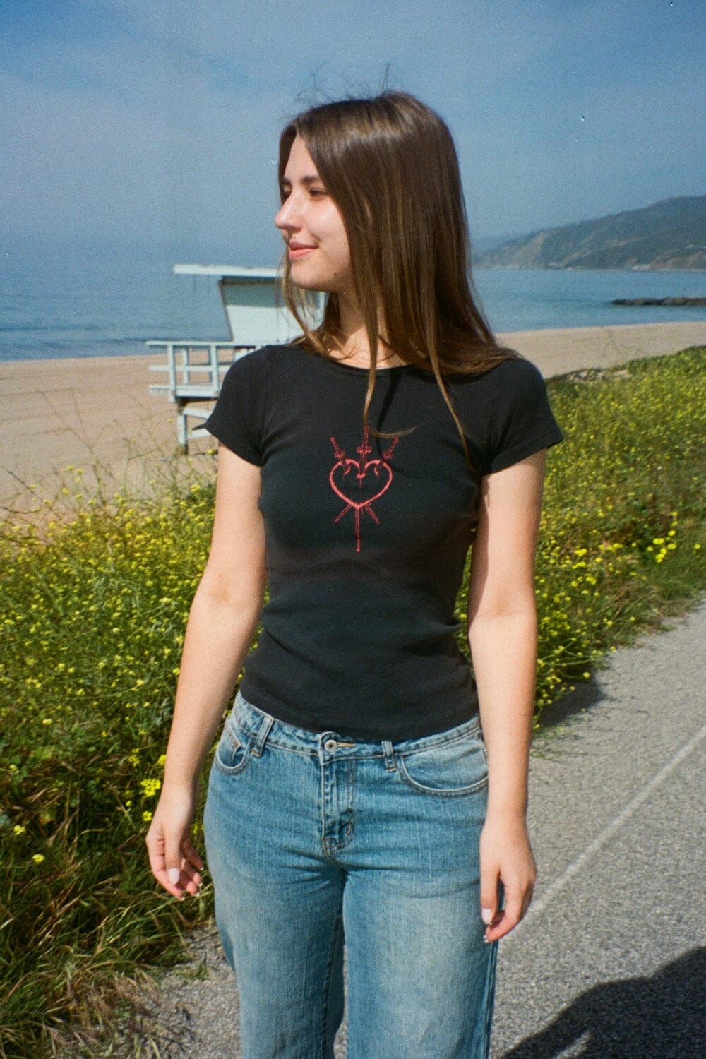 Halie Heart Top | Faded Black / XS/S