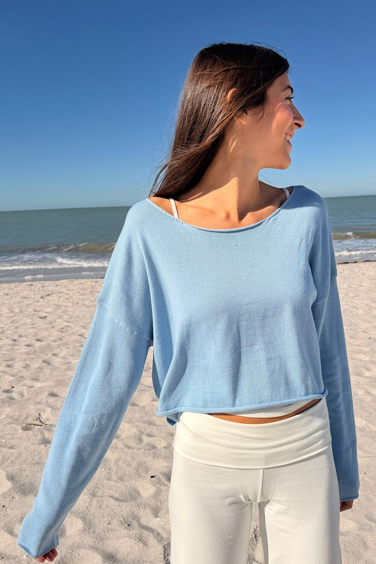 Cameron Cropped Sweater | Light Blue Pastel / Cropped Fit