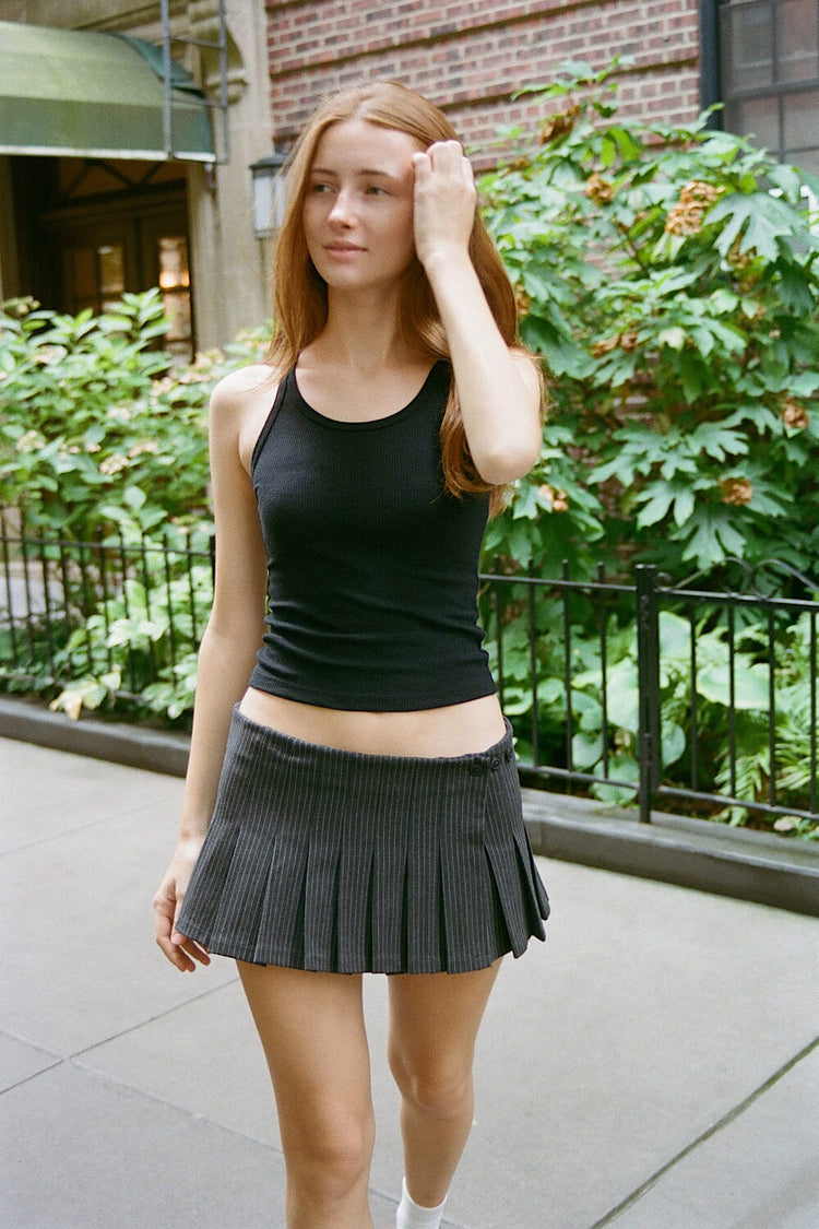 Dana Stripes Skirt | Grey White Stripes / XS/S