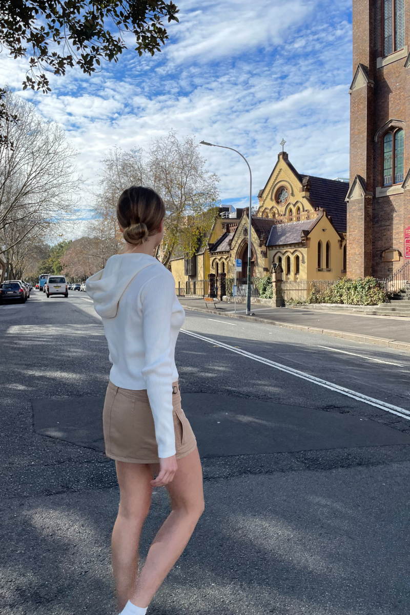 White arden hoodie Clearance