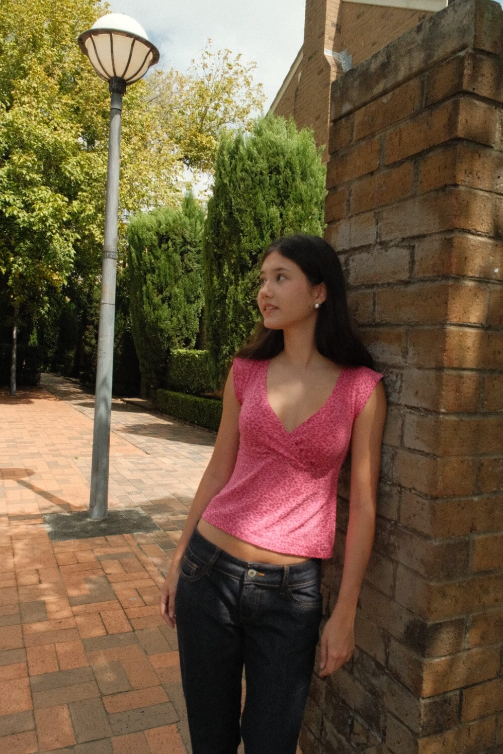 Amara Leopard Top | Bright Pink Leopard / XS/S