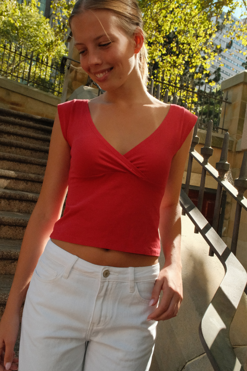Amara Tank | Bright Red / XS/S
