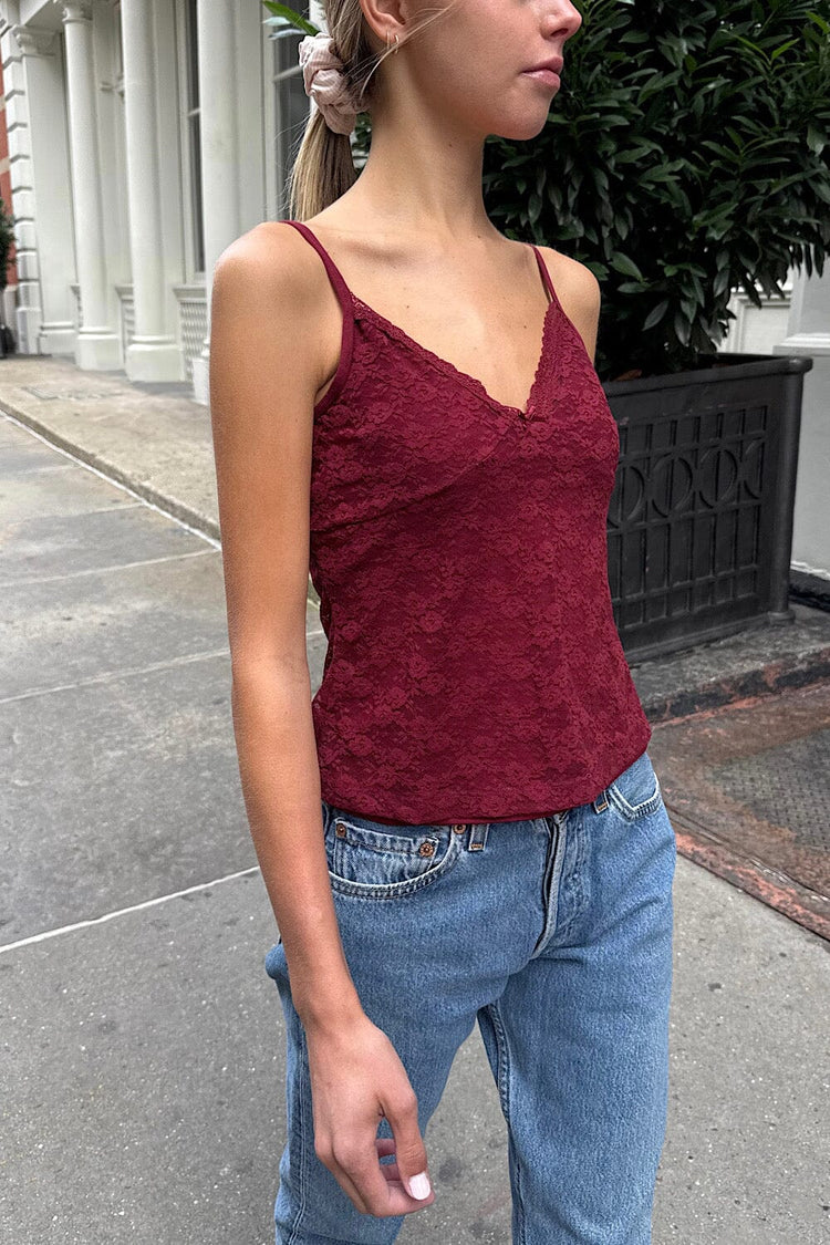 Amara Lace Tank | Burgundy / S