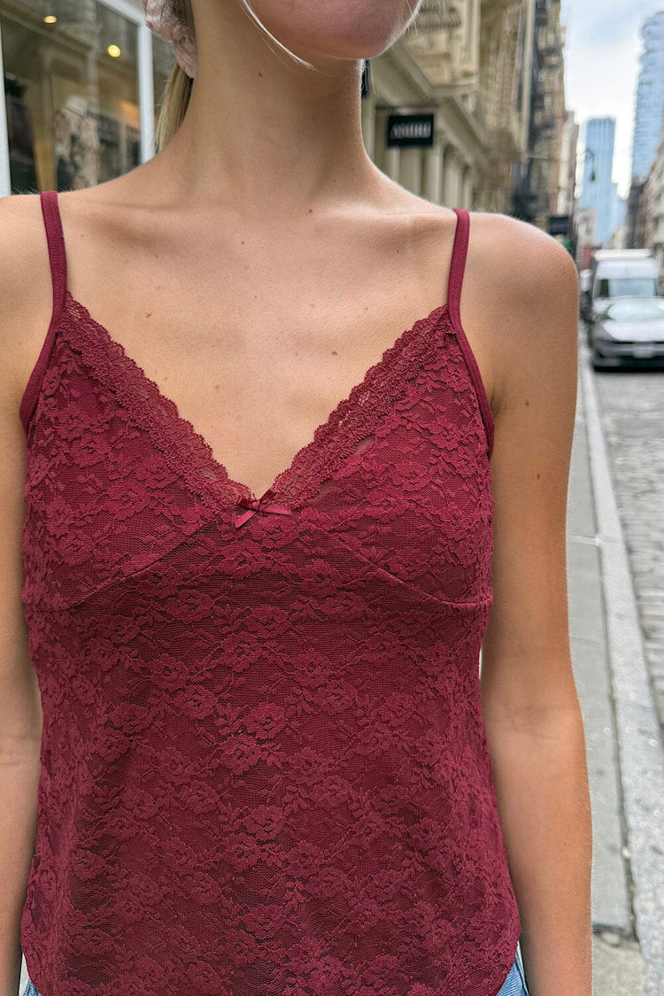Amara Lace Tank | Burgundy / S