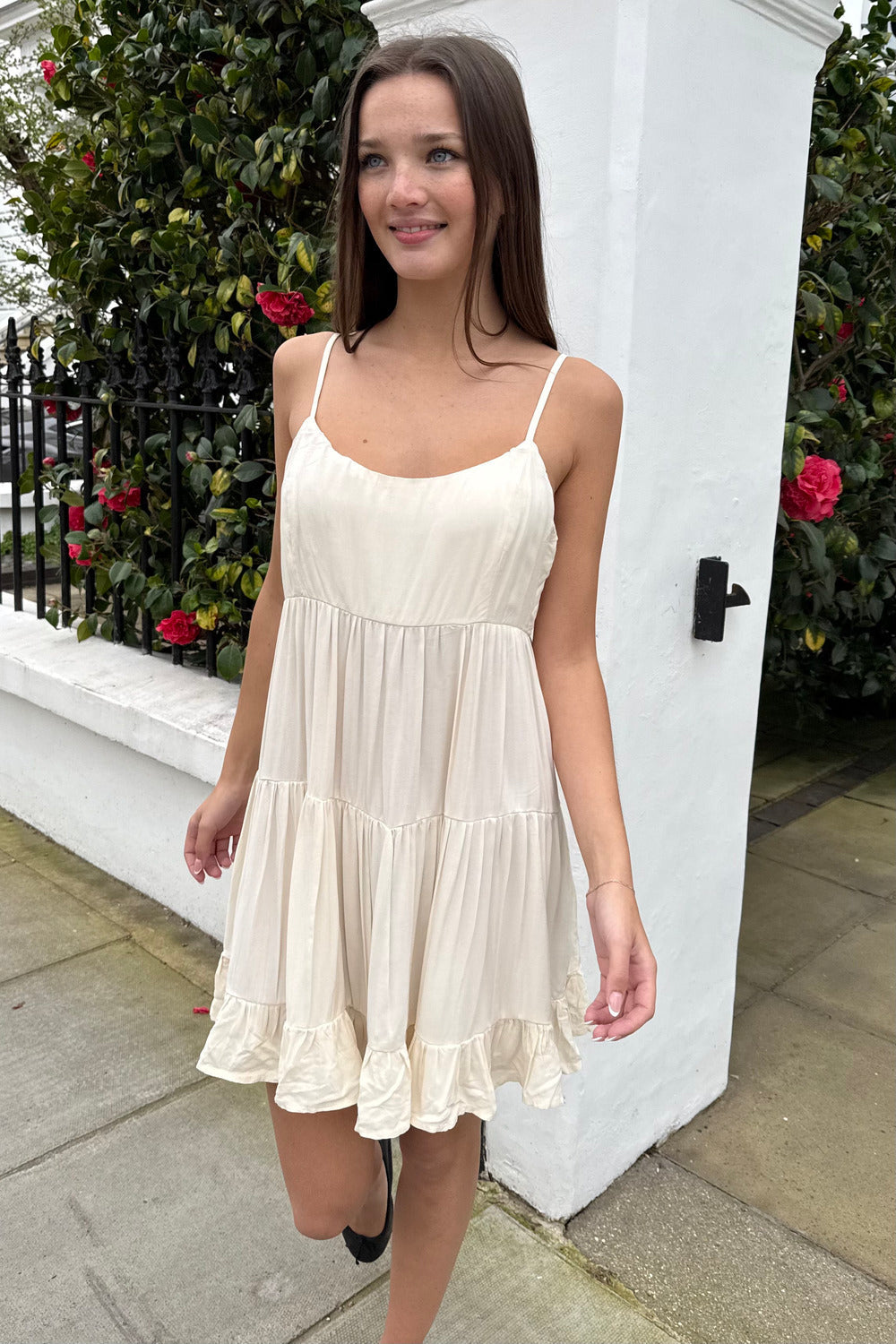 Silvana Ruffle Dress | Ivory / XS/S