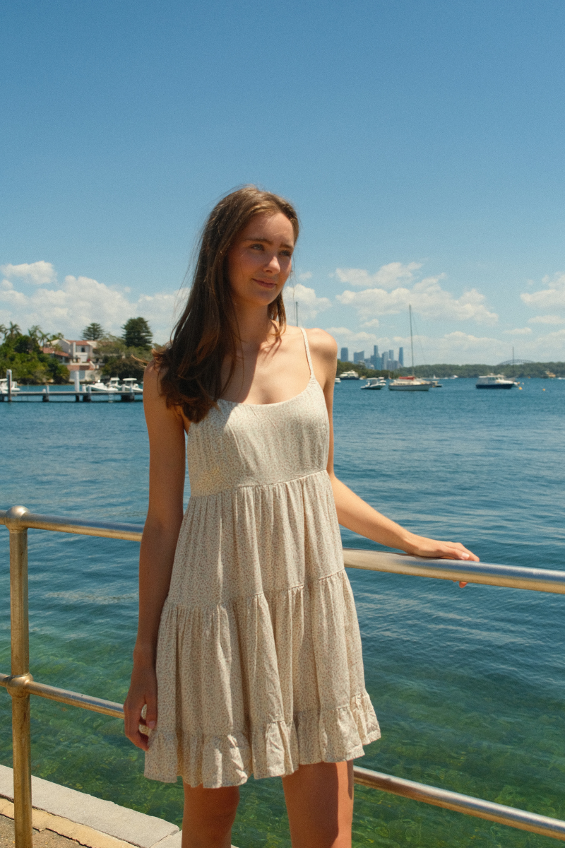 White With Pink Florals / S