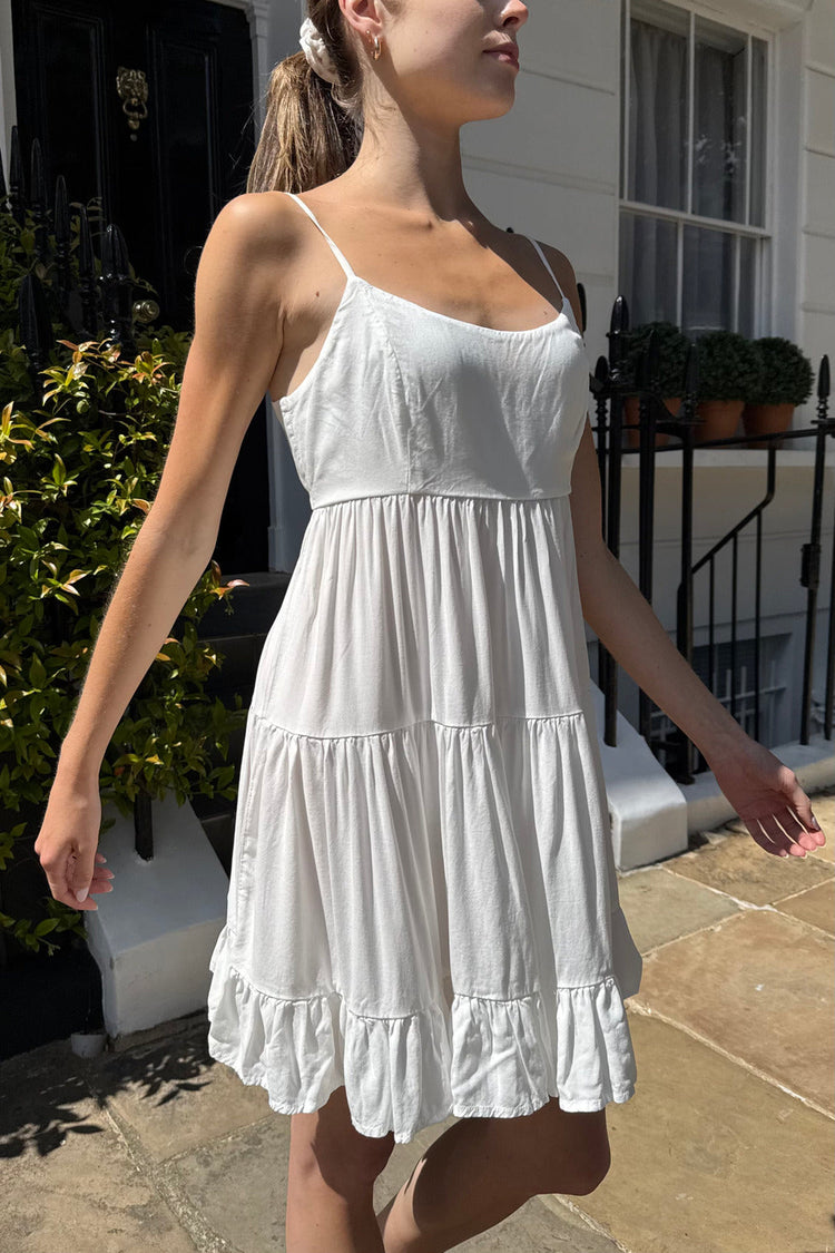 Silvana Ruffle Dress | White / XS/S