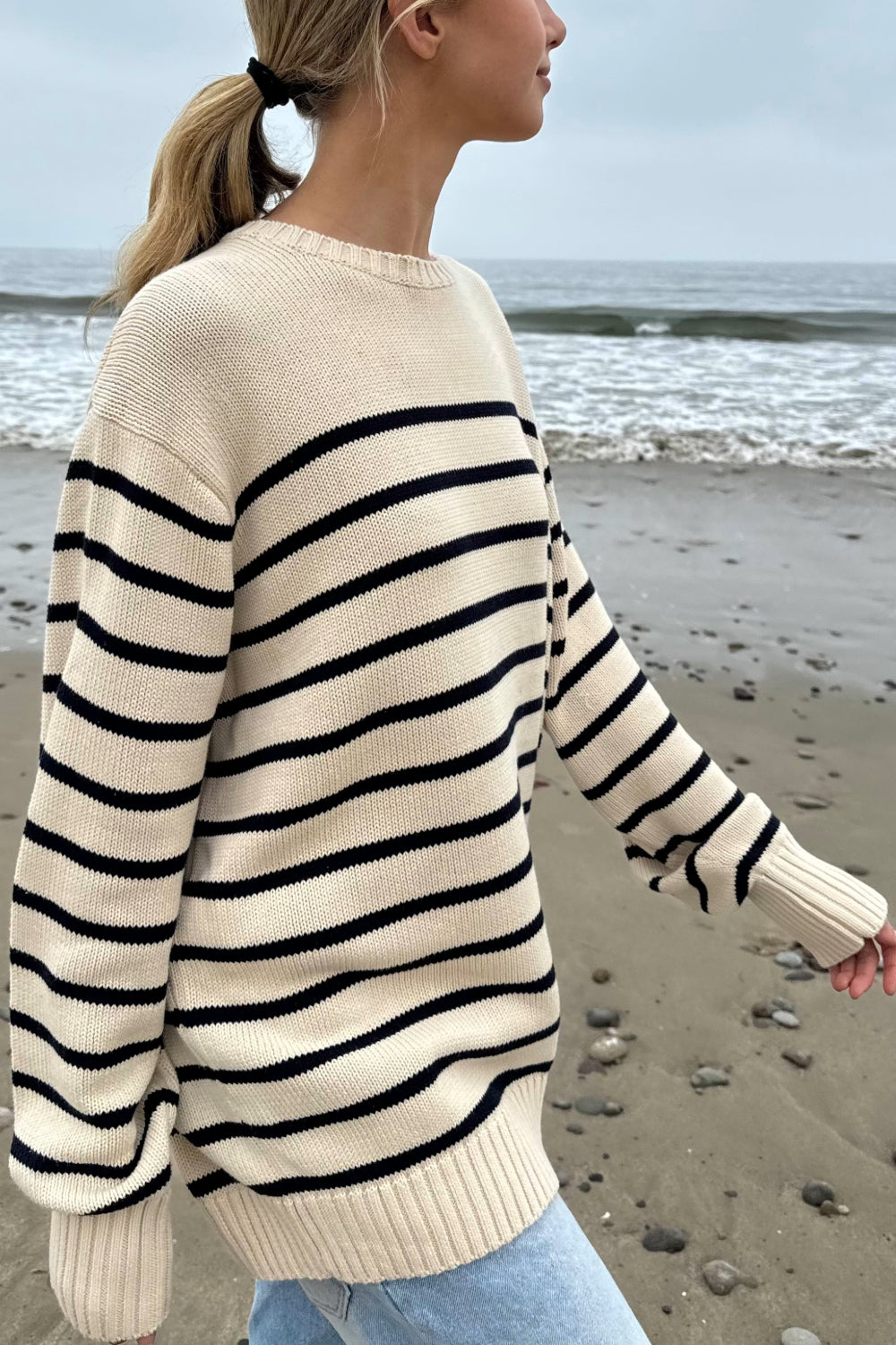 Blue Ivory Stripe / Oversized Fit