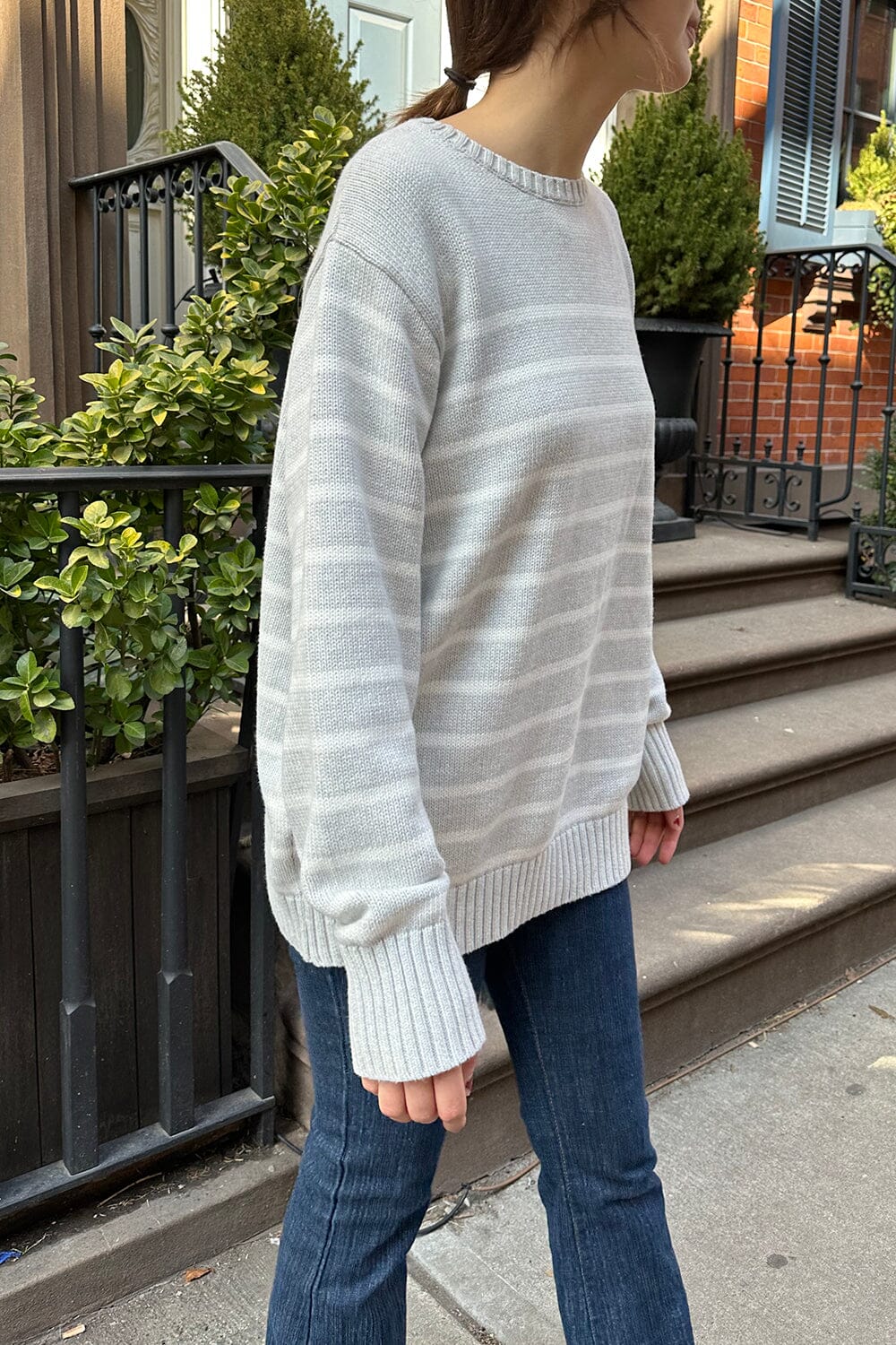 Brianna Thin Stripe Cotton Sweater