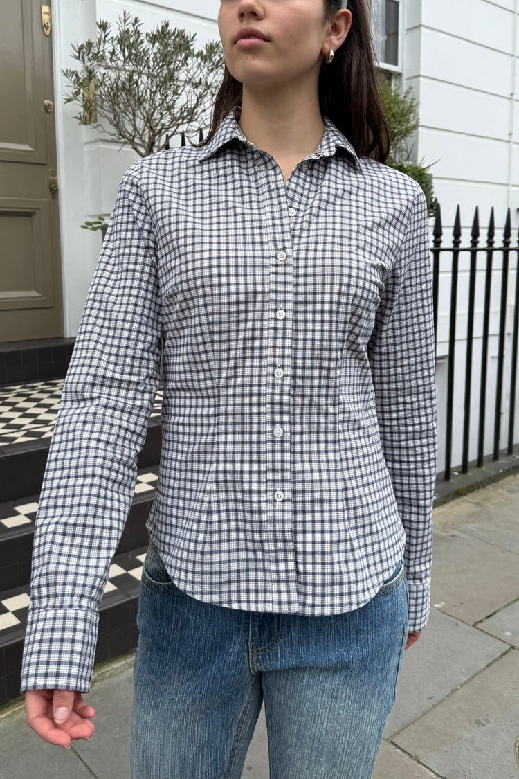 Millie Gingham Top | Navy Gingham / XS/S