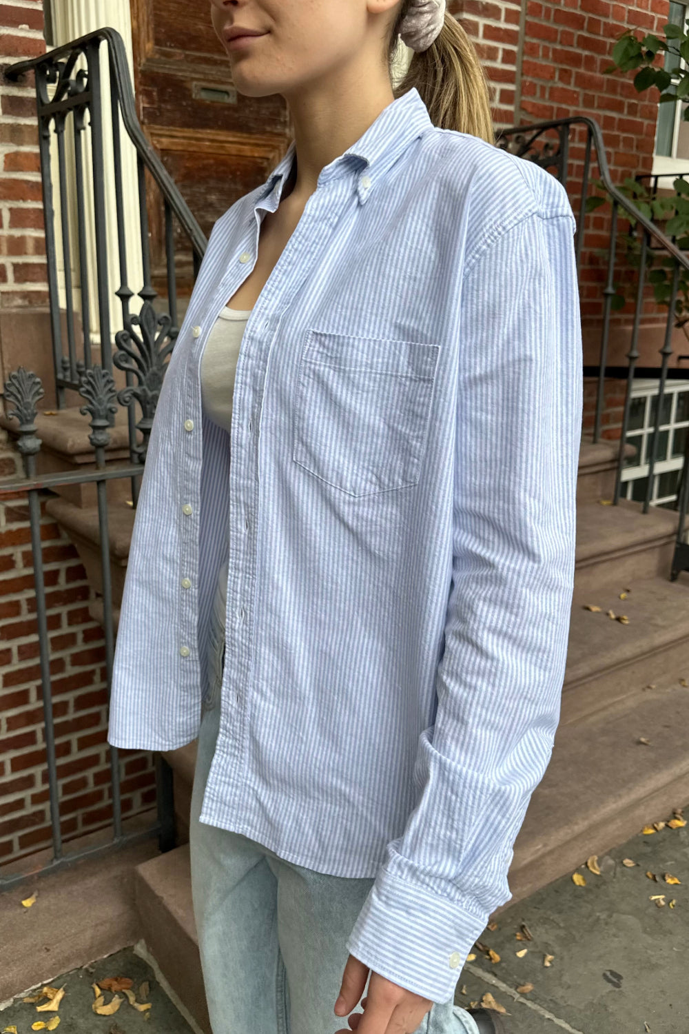 Women's Striped Button Up Shirt Long Sleeve Stephanie Stripe Top Brandy Melville Australia Women's Striped Button Up Shirt Long Sleeve Stephanie Stripe Top Brandy Melville Australia