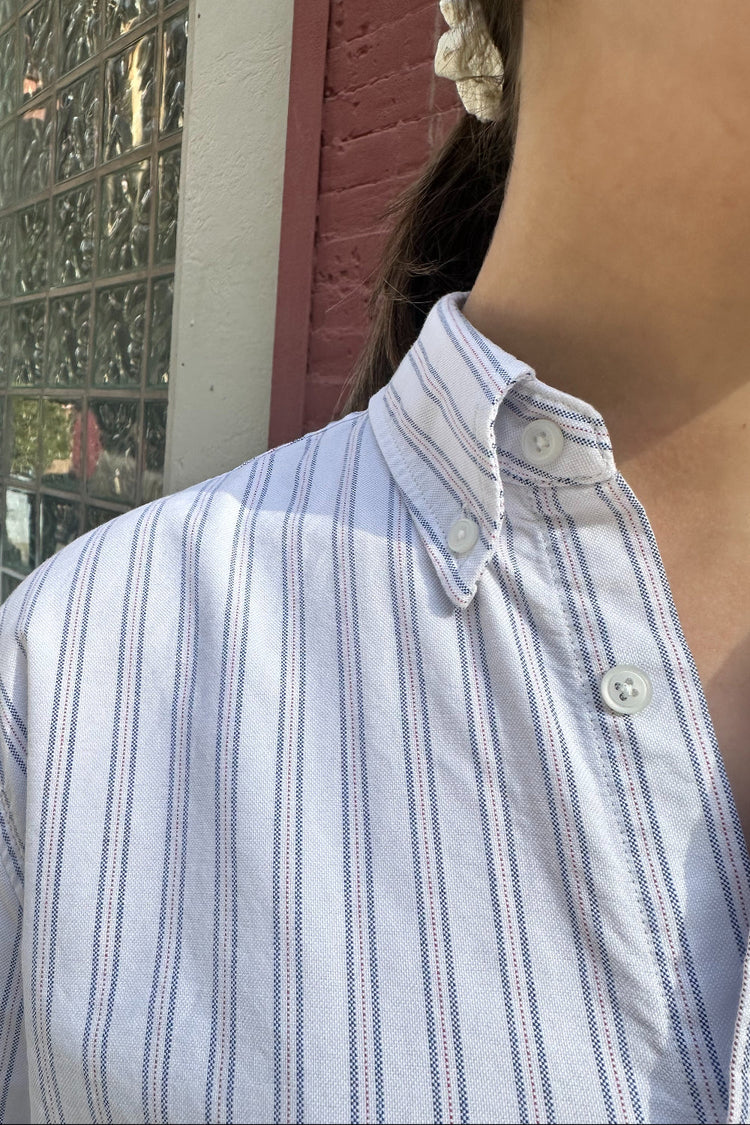 Stephanie Top | White Navy Red Stripes / S/M