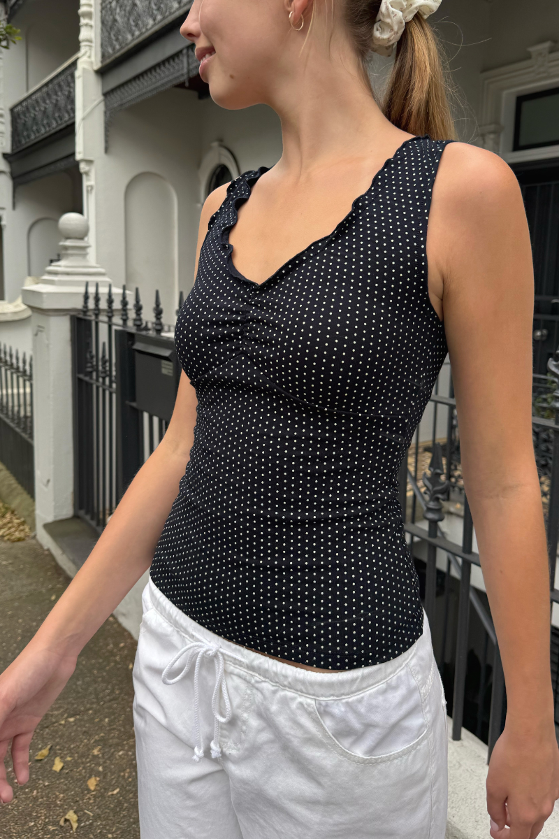 navy white polka dots