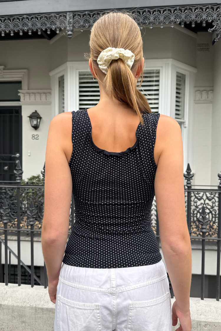 Malena Top | navy white polka dots